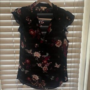 Daniel Rainn Black Floral Blouse